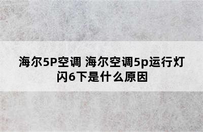 海尔5P空调 海尔空调5p运行灯闪6下是什么原因